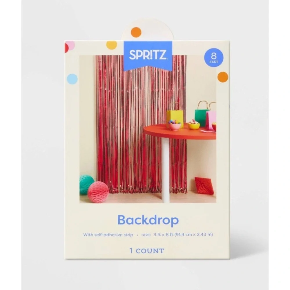 Fringe Backdrop Teal Spritz 3' x 8' ft. Fun Party Event Decor